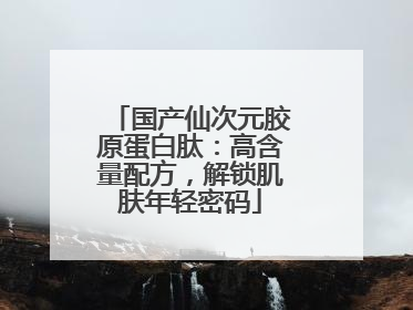 国产仙次元胶原蛋白肽：高含量配方，解锁肌肤年轻密码