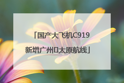 国产大飞机C919新增广州⇌太原航线