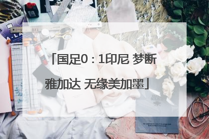 国足0∶1印尼 梦断雅加达 无缘美加墨