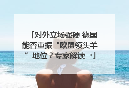 对外立场强硬 德国能否重振“欧盟领头羊”地位？专家解读→