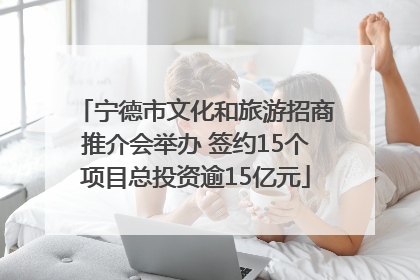 宁德市文化和旅游招商推介会举办 签约15个项目总投资逾15亿元