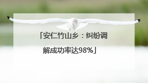 安仁竹山乡：纠纷调解成功率达98%