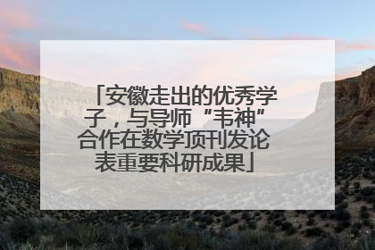 安徽走出的优秀学子，与导师“韦神”合作在数学顶刊发论表重要科研成果