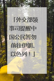 外交部领事司提醒中国公民暂勿前往伊朗、以色列！