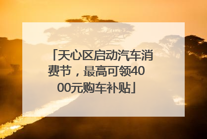 天心区启动汽车消费节，最高可领4000元购车补贴