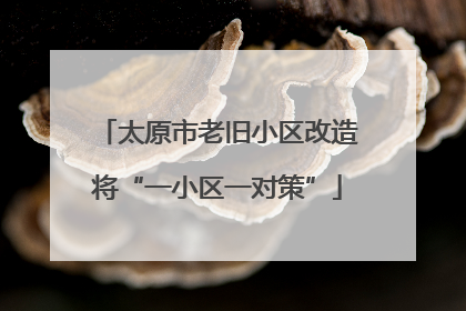 太原市老旧小区改造将“一小区一对策”