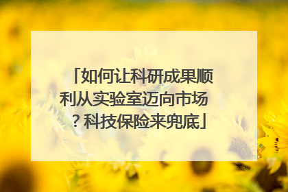如何让科研成果顺利从实验室迈向市场？科技保险来兜底