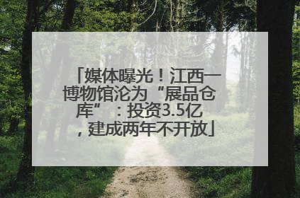 媒体曝光！江西一博物馆沦为“展品仓库”：投资3.5亿，建成两年不开放