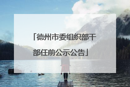 德州市委组织部干部任前公示公告