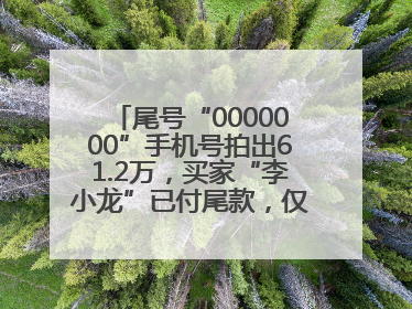 尾号“0000000”手机号拍出61.2万，买家“李小龙”已付尾款，仅享有使用权