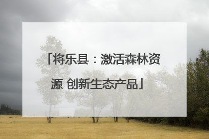 将乐县：激活森林资源 创新生态产品