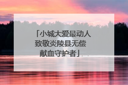 小城大爱最动人 致敬炎陵县无偿献血守护者
