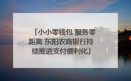 小小零钱包 服务零距离 东阳农商银行持续推进支付便利化