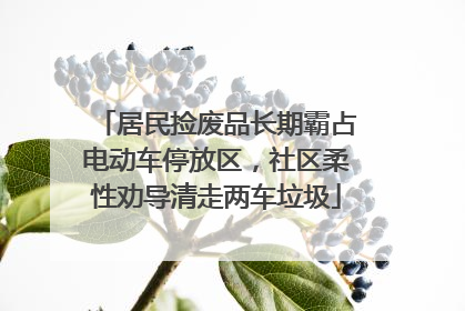居民捡废品长期霸占电动车停放区，社区柔性劝导清走两车垃圾