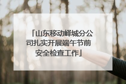 山东移动峄城分公司扎实开展端午节前安全检查工作