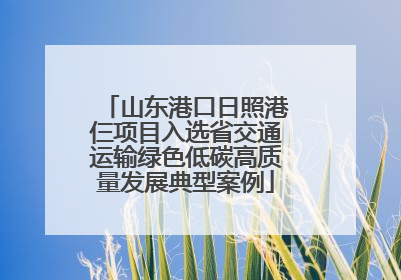 山东港口日照港仨项目入选省交通运输绿色低碳高质量发展典型案例
