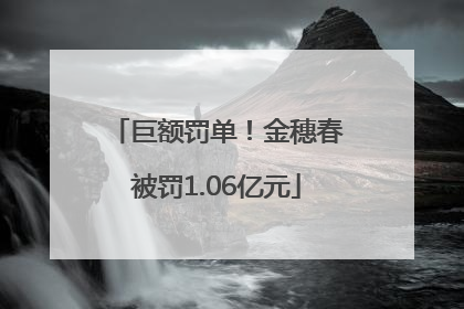 巨额罚单！金穗春被罚1.06亿元