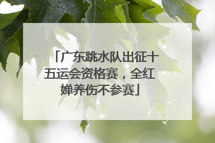 广东跳水队出征十五运会资格赛，全红婵养伤不参赛