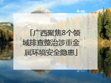 广西聚焦8个领域排查整治涉重金属环境安全隐患