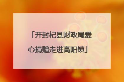 开封杞县财政局爱心捐赠走进高阳镇