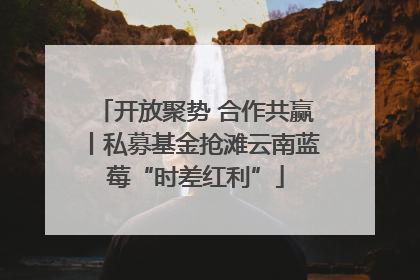 开放聚势 合作共赢丨私募基金抢滩云南蓝莓“时差红利”