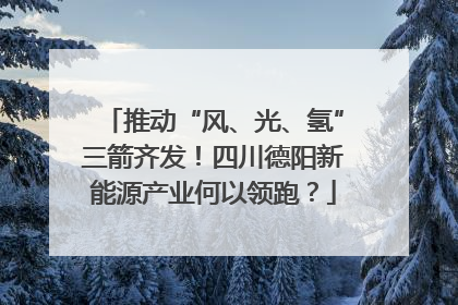 推动“风、光、氢”三箭齐发！四川德阳新能源产业何以领跑？