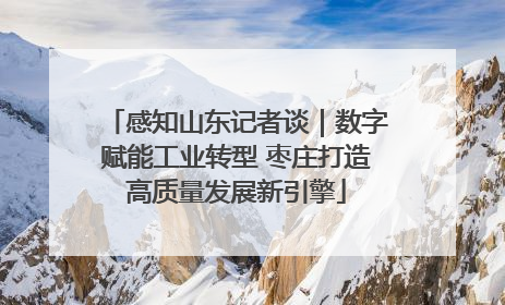 感知山东记者谈｜数字赋能工业转型 枣庄打造高质量发展新引擎