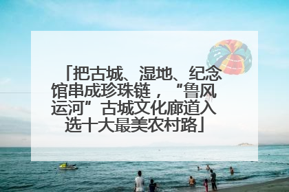 把古城、湿地、纪念馆串成珍珠链，“鲁风运河”古城文化廊道入选十大最美农村路