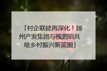 村企联建再深化！扬州产发集团与槐泗镇共绘乡村振兴新蓝图