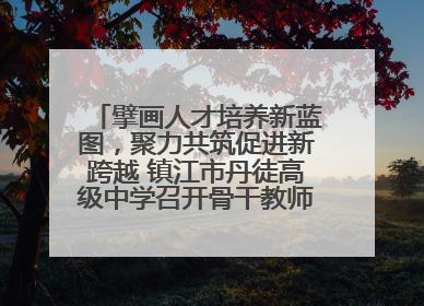 擘画人才培养新蓝图，聚力共筑促进新跨越 镇江市丹徒高级中学召开骨干教师培养大会