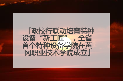 政校行联动培育特种设备“新工匠”，全省首个特种设备学院在黄冈职业技术学院成立