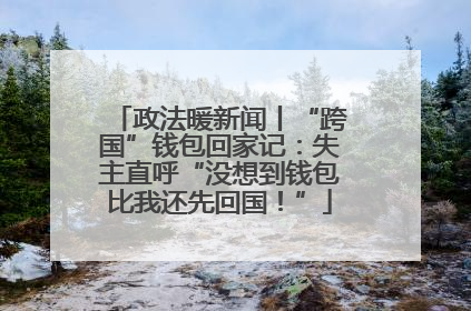 政法暖新闻丨“跨国”钱包回家记：失主直呼“没想到钱包比我还先回国！”