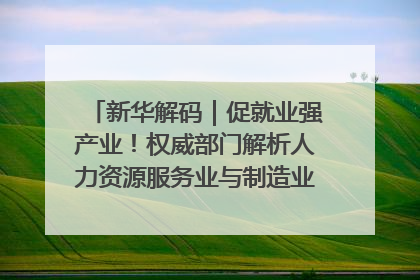 新华解码｜促就业强产业！权威部门解析人力资源服务业与制造业融合发展试点