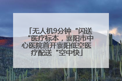 无人机9分钟“闪送“医疗标本，襄阳市中心医院首开襄阳低空医疗配送“空中快