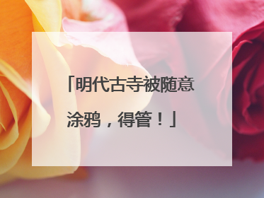 明代古寺被随意涂鸦，得管！