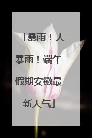 暴雨！大暴雨！端午假期安徽最新天气