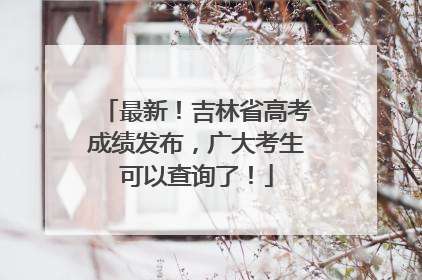 最新！吉林省高考成绩发布，广大考生可以查询了！
