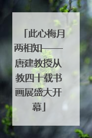 此心梅月两相知——唐建教授从教四十载书画展盛大开幕