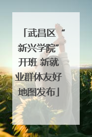 武昌区“新兴学院”开班 新就业群体友好地图发布
