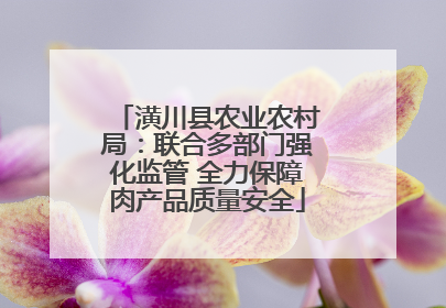 潢川县农业农村局：联合多部门强化监管 全力保障肉产品质量安全