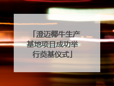 澄迈椰牛生产基地项目成功举行奠基仪式