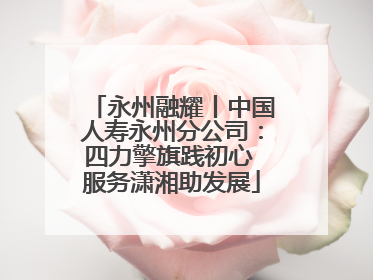 永州融耀丨中国人寿永州分公司：四力擎旗践初心 服务潇湘助发展