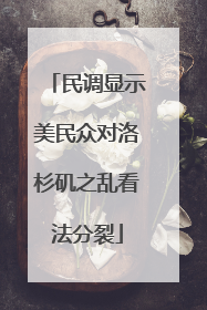 民调显示美民众对洛杉矶之乱看法分裂