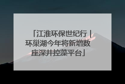 江淮环保世纪行｜环巢湖今年将新增数座深井控藻平台