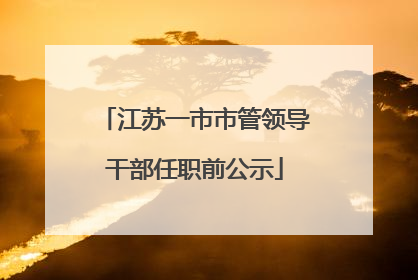 江苏一市市管领导干部任职前公示