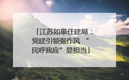 江苏如皋住建局：党建引领强作风 “民呼我应”显担当