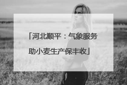 河北顺平：气象服务助小麦生产保丰收