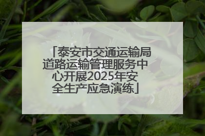 泰安市交通运输局道路运输管理服务中心开展2025年安全生产应急演练
