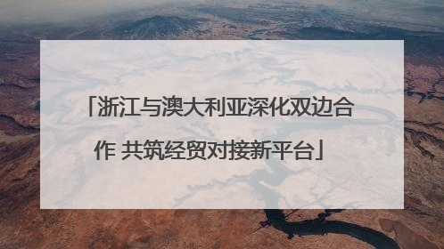 浙江与澳大利亚深化双边合作 共筑经贸对接新平台