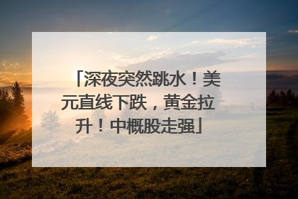 深夜突然跳水！美元直线下跌，黄金拉升！中概股走强